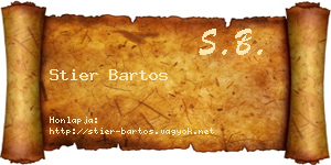Stier Bartos névjegykártya